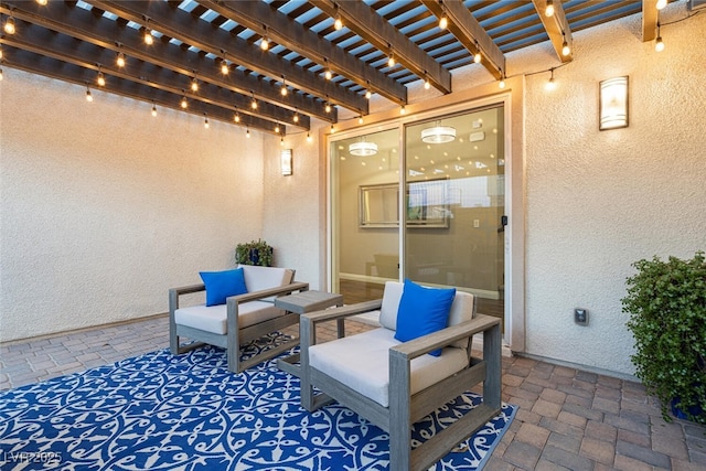 view of patio with a pergola