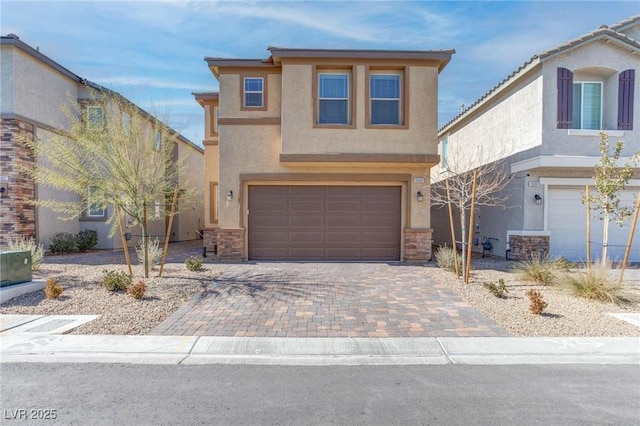 view of front property with a garage