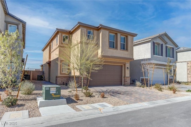 view of front of house with a garage