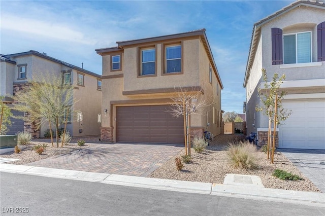 view of front of house with a garage