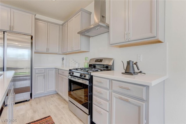 kitchen featuring stainless steel appliances and extractor fan