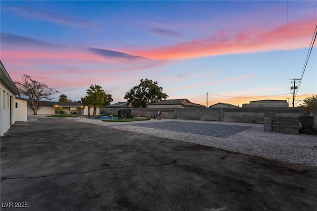 view of front of home featuring a fenced backyard