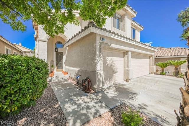 view of property exterior featuring a garage