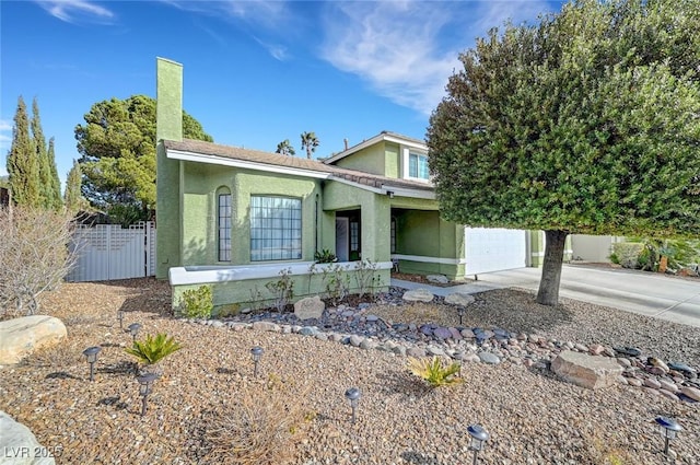 view of front of home with a garage