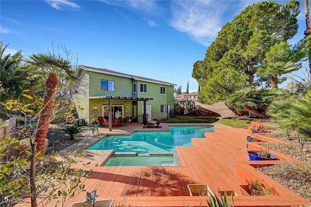 view of pool featuring a deck