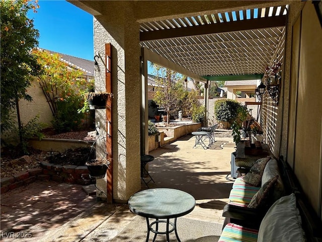 view of patio with a pergola