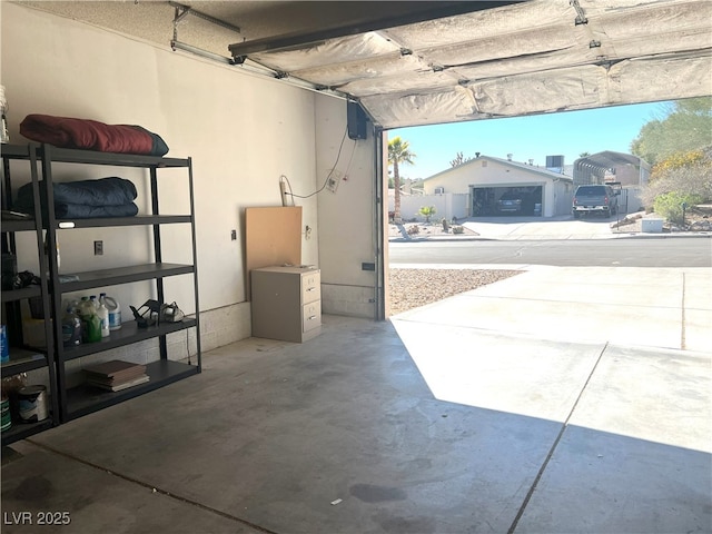 view of garage