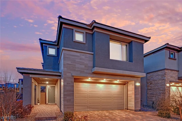 contemporary house with a garage