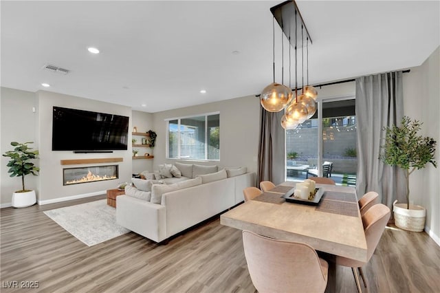 living room featuring light hardwood / wood-style floors