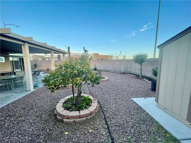 view of yard with a patio area