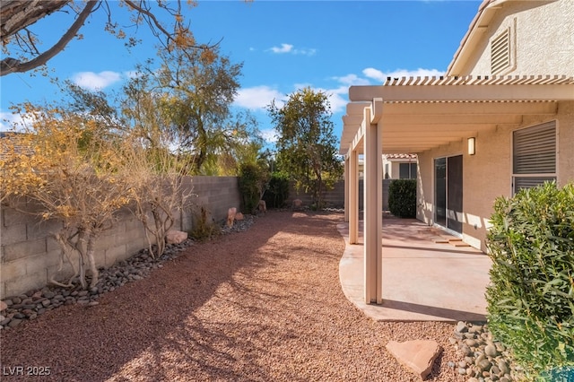 view of yard with a patio