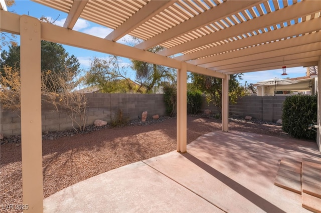 view of patio with a pergola