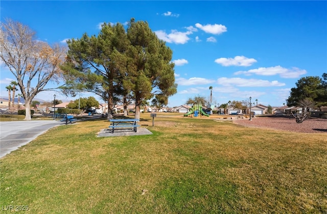 view of yard featuring a playground