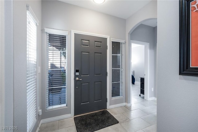 view of tiled foyer entrance