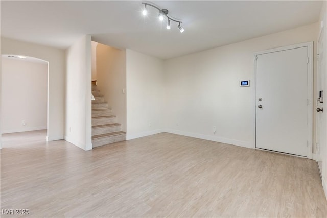 interior space with light hardwood / wood-style flooring