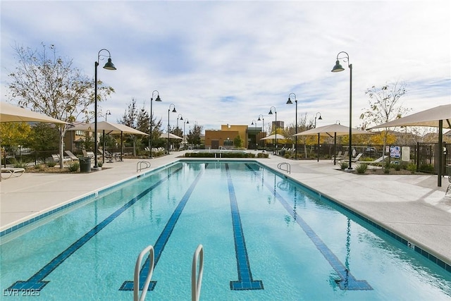 view of pool featuring a patio area