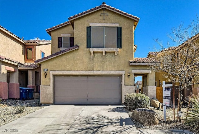 view of front of house with a garage