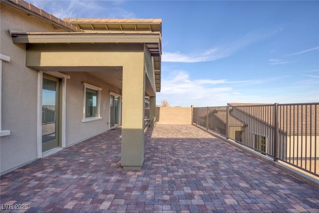 view of patio featuring a fenced backyard