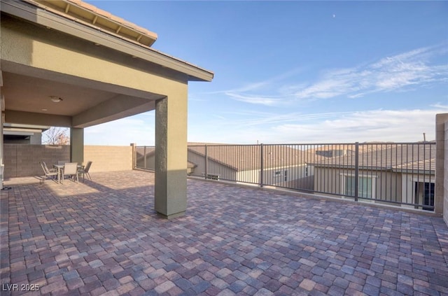 view of patio with a fenced backyard