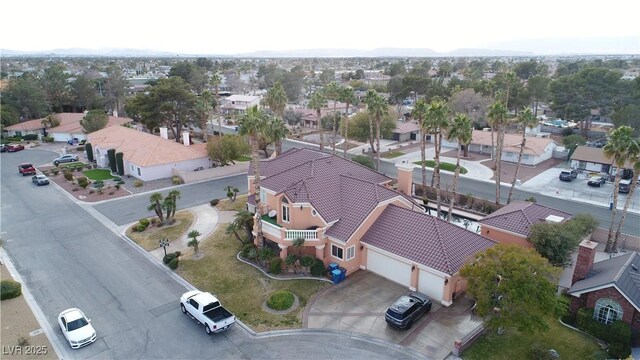 aerial view with a residential view