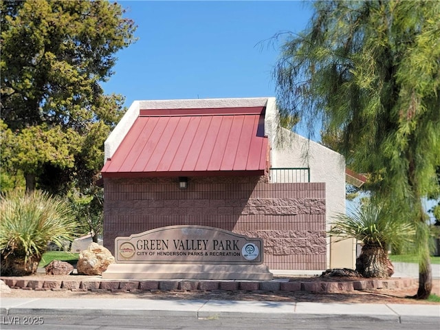 view of community sign