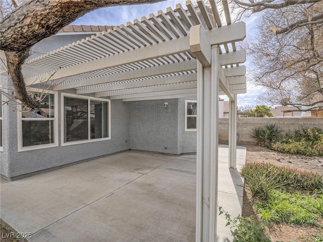 view of patio with a pergola