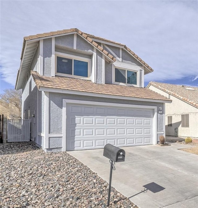 view of front of property featuring a garage