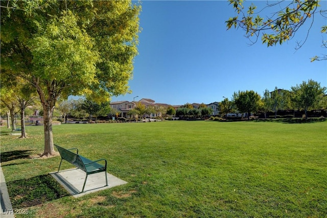 view of community featuring a lawn