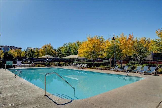 view of pool featuring a patio area