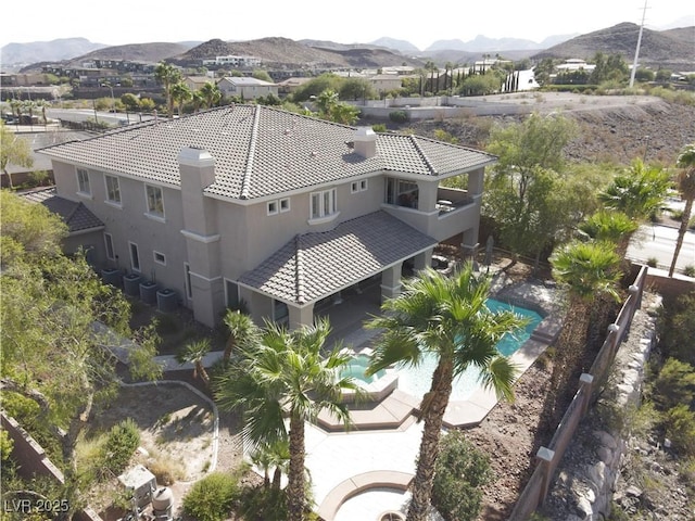 aerial view featuring a mountain view