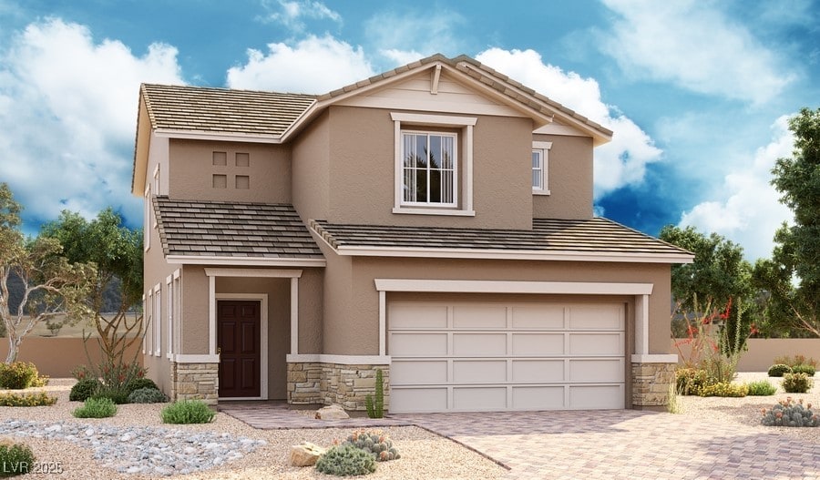 view of front property featuring a garage