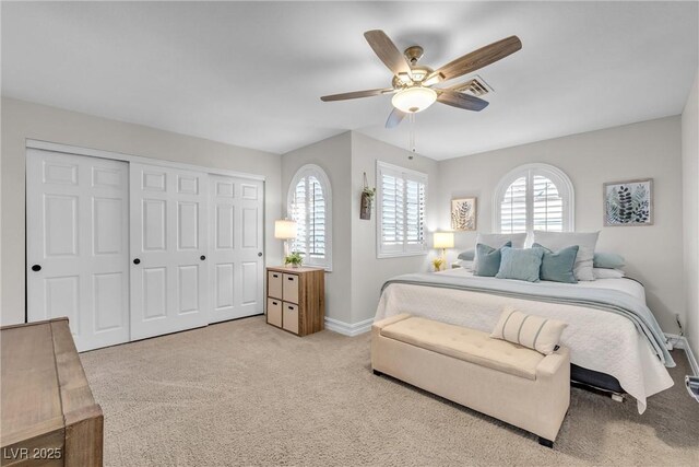 9435 Westwind Rd, Las Vegas, NV 89139 - carpeted bedroom featuring baseboards, a closet, and ceiling fan