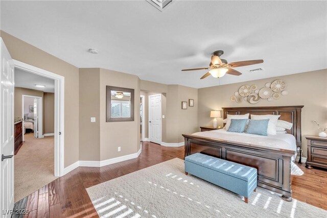 9435 Westwind Rd, Las Vegas, NV 89139 - bedroom featuring wood finished floors, baseboards, and a ceiling fan