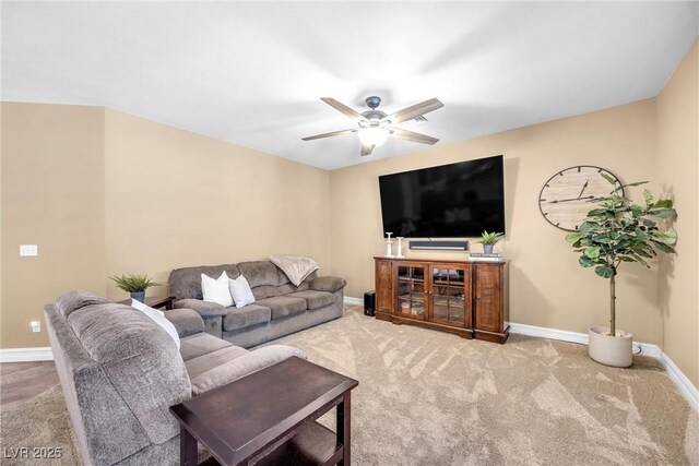 9435 Westwind Rd, Las Vegas, NV 89139 - living area with ceiling fan, baseboards, and carpet
