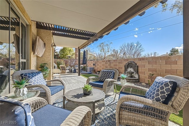 view of patio featuring outdoor lounge area