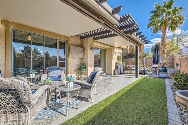 view of patio with a pergola