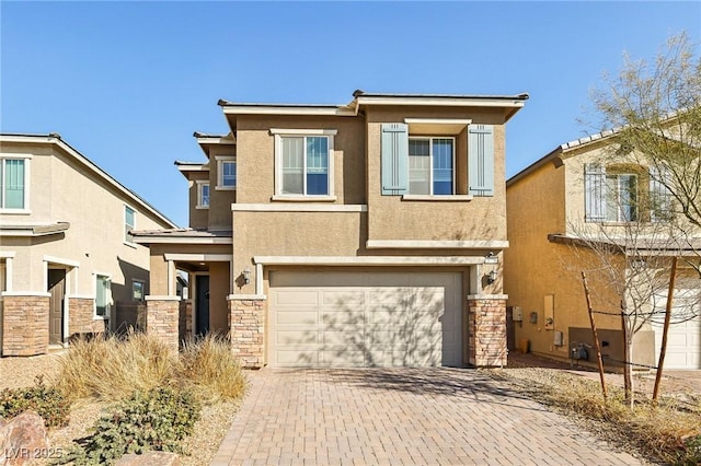 view of front of house with a garage