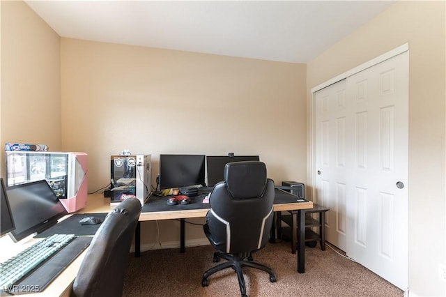 office featuring carpet flooring