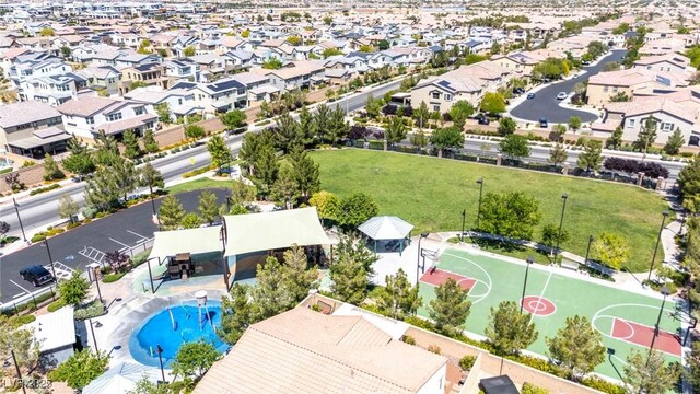 9527 Havasu Canyon Ave, Las Vegas, NV 89166 - aerial perspective of suburban area with a pool area
