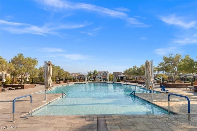 view of pool featuring a patio area