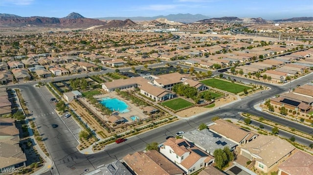 aerial view featuring a mountain view