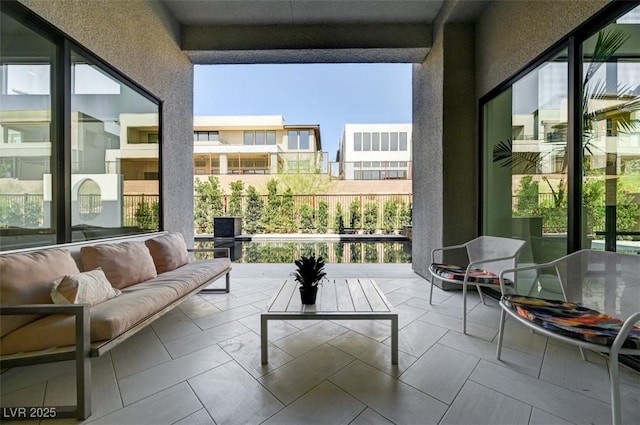 interior space featuring an outdoor living space