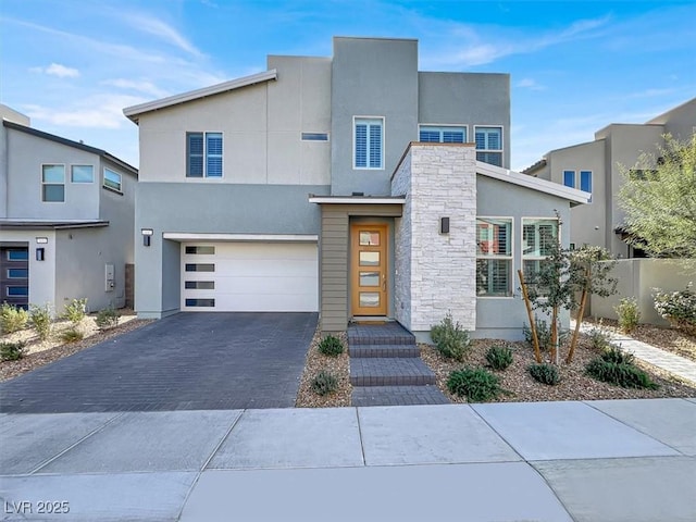 contemporary house with a garage