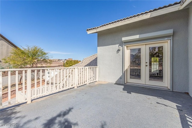 view of patio with french doors