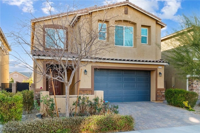 view of front of house with a garage