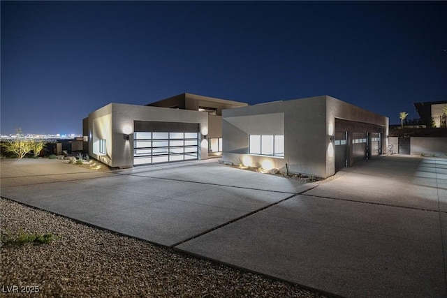 contemporary home with a garage