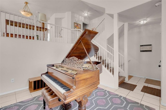 miscellaneous room with light tile patterned flooring