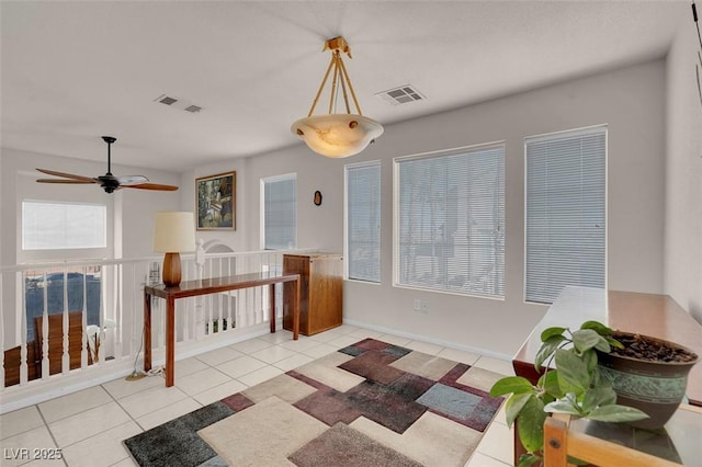 interior space featuring light tile patterned floors