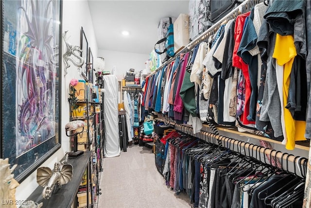 spacious closet with carpet floors