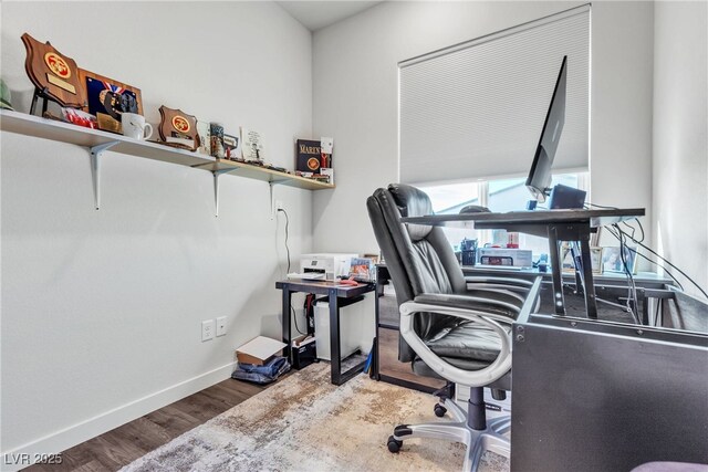 office featuring hardwood / wood-style flooring